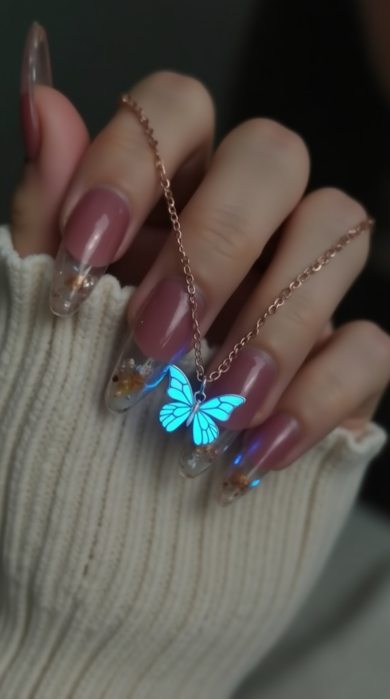Luminous Butterfly Necklace by Nasreen's Charms