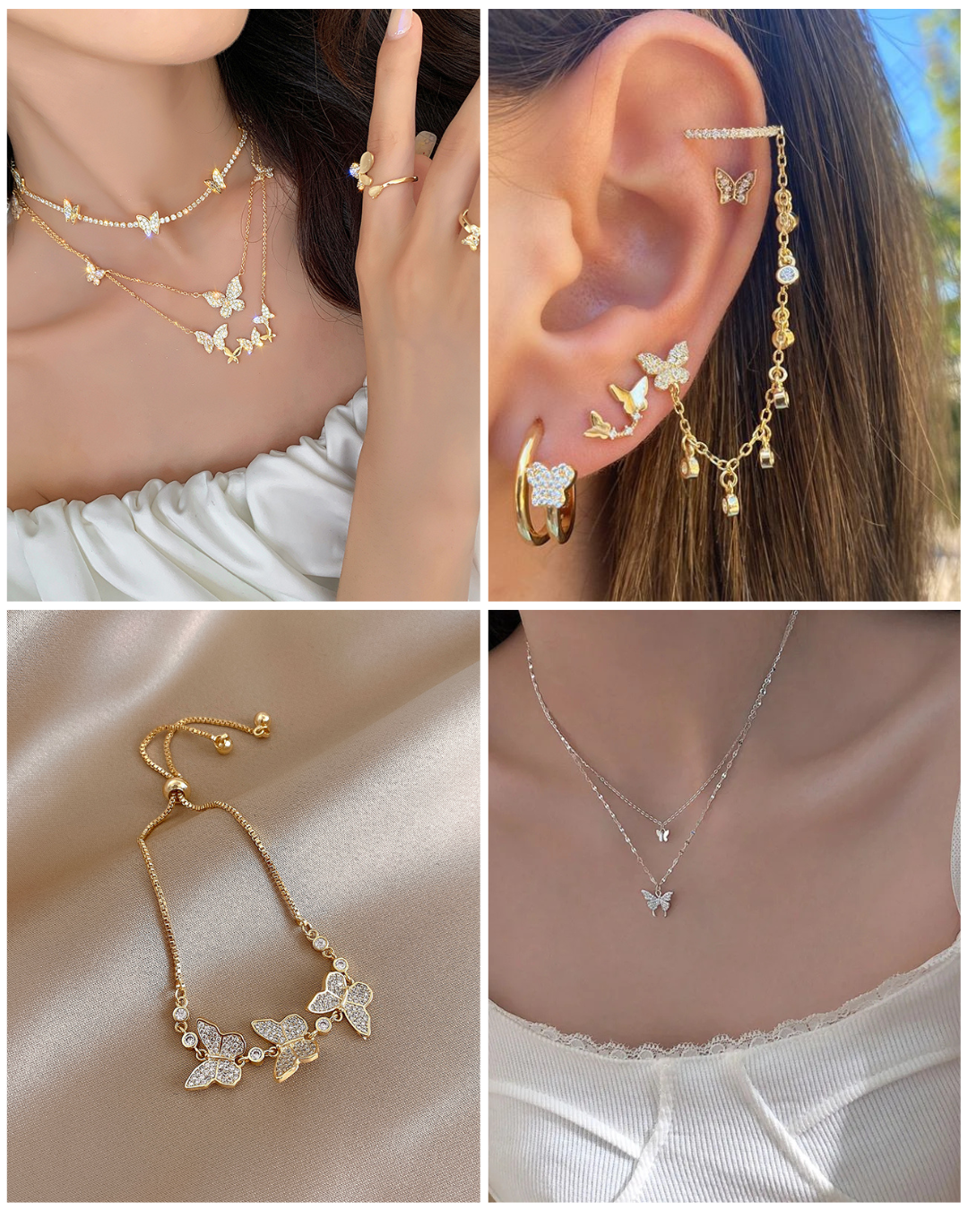 Gold Plated Butterfly Jewelry