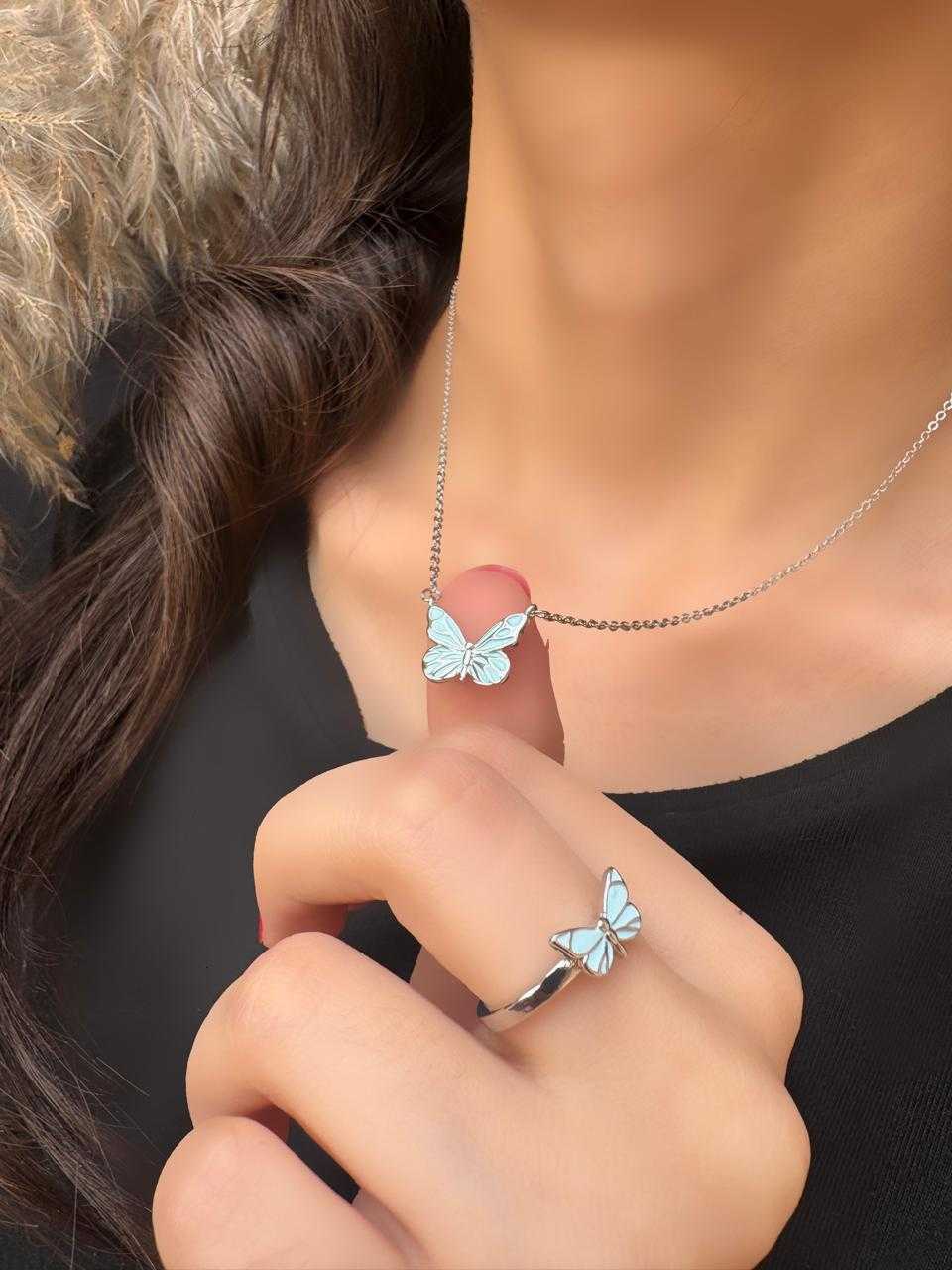 Luminous Butterfly Necklace by Nasreen's Charms